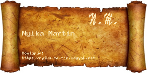Nyika Martin névjegykártya